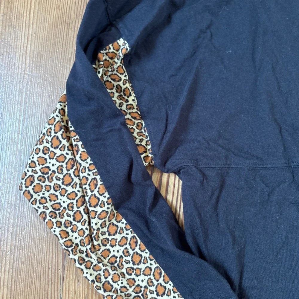 Disney Spirit Jersey Women Black Leopard‎ Animal Print Mickey Mouse SIZE XXL